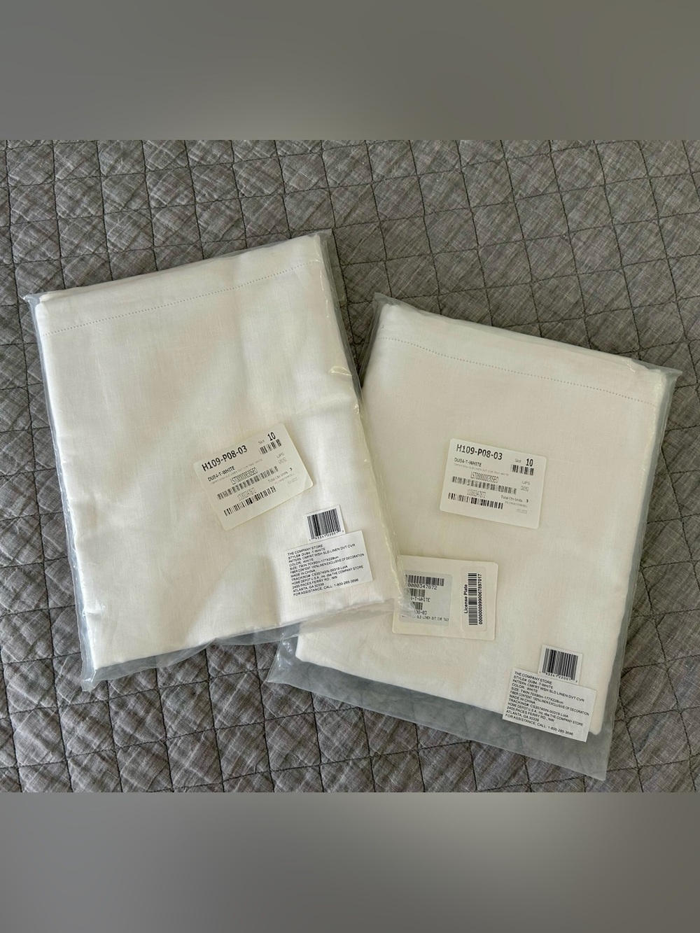 The Company Store White 100% Linen Comfort Wash Twin Duvet Cover NWT 2 Available